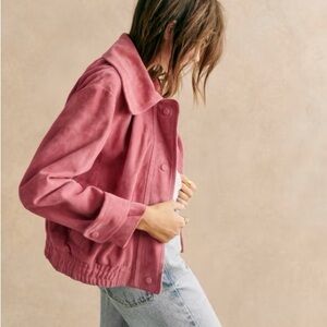 Suede bomber jacket